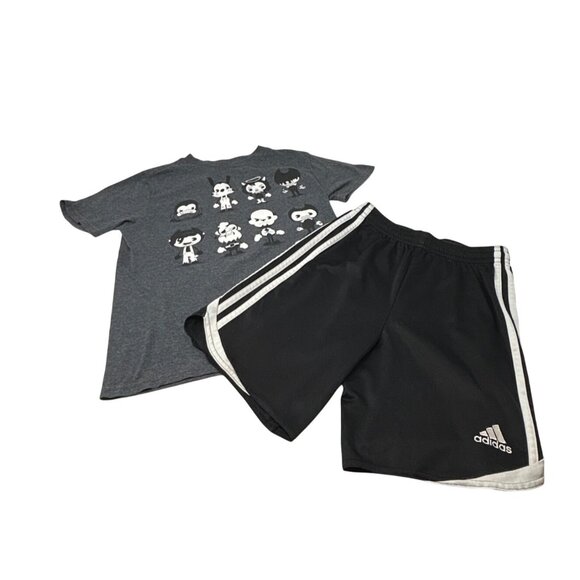 Boy's Clothes - 2 Shorts, 2 T-Shirts - Black‎ & Grey - Size Small - Picture 2 of 12